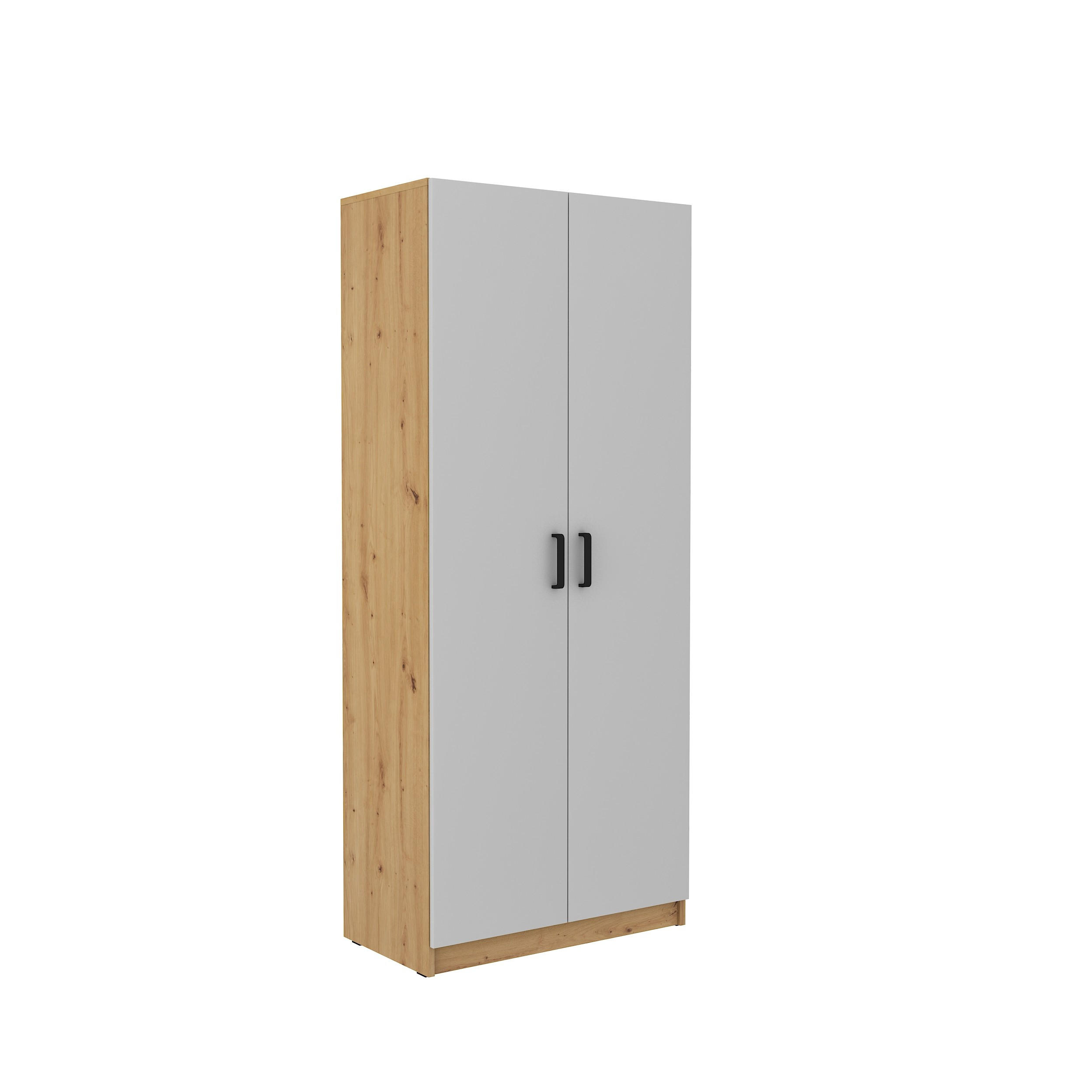 Masseno Drehtürenschrank Grau 79.9x190.1x43.6 cm
