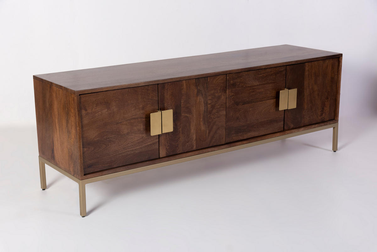 TV-SCHRANK Ralf Mangoholz Braun 50x40x145cm - Braun, Holz (40/50/145cm) - DELUKE