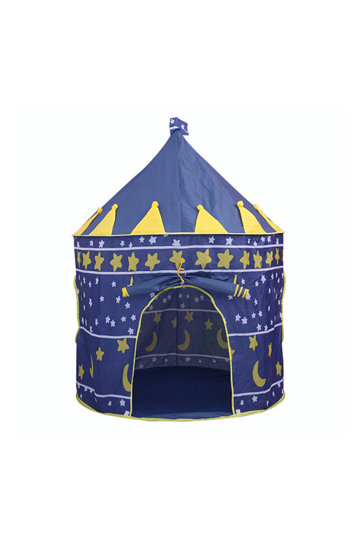 KINDERZELT Nachthimmel-Motiv aus Polyester in Dunkelblau Faltbar Geräumiger Innenraum Praktisch 105 x 105 x 135 cm - Dunkelblau, Kunststoff (105/105cm) - Livingandhome