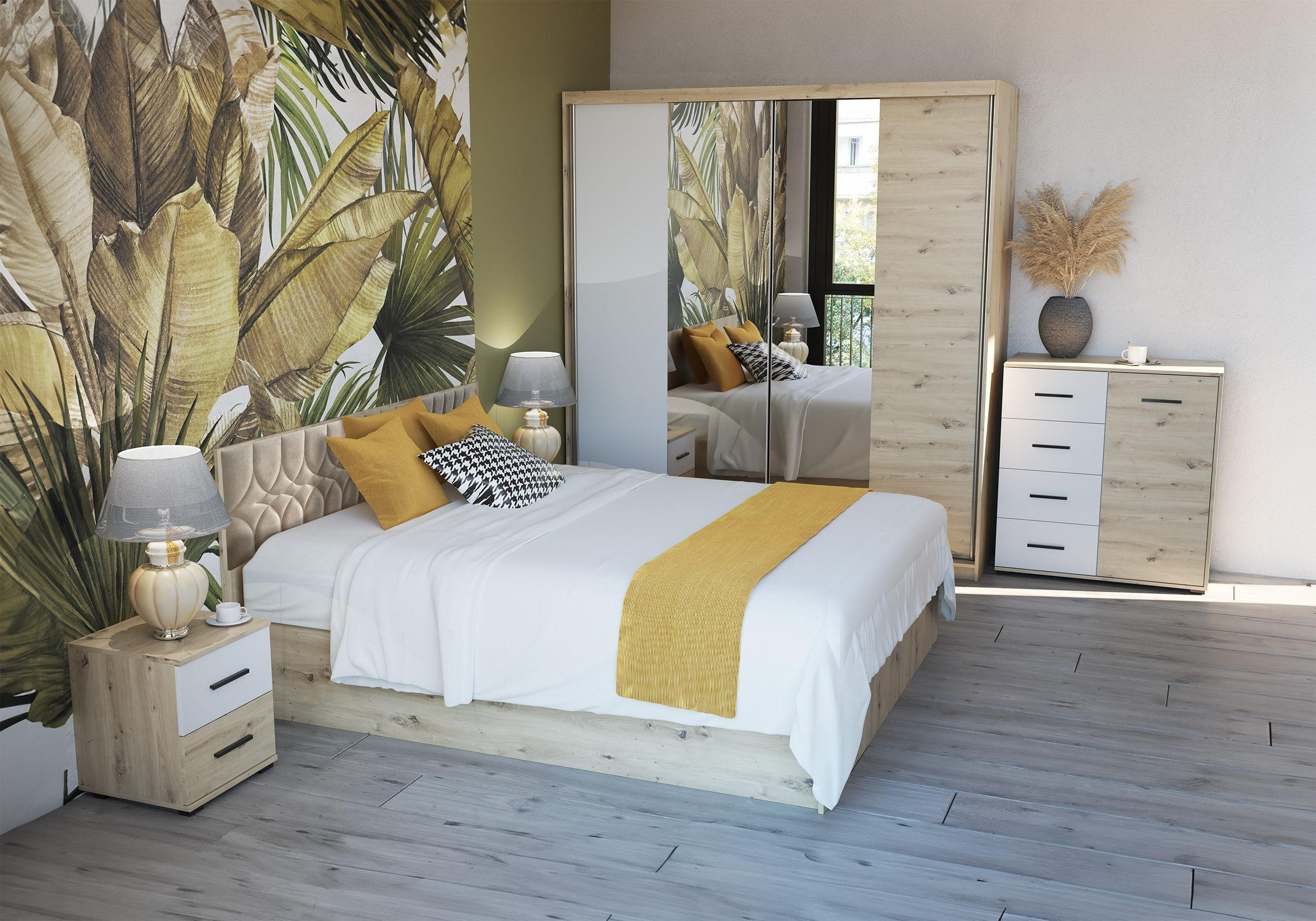 Thumbnail - Möblo Kommode, Eiche Artisan, Holzwerkstoff, 4 Schubladen, Quadratisch, 90x95x45 cm, Wohnzimmer, Kommoden & Sideboards, ...