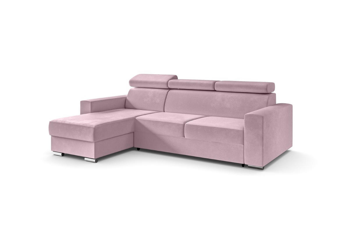 ECKSOFA in L-Form Corner Sofa Bett Eckcouch Couch Wohnlandschaft Cauchsofa FIX - 242x168 cm Rosa - Rosa, Holzwerkstoff/Kunststoff (242/168cm) - ALTDECOR