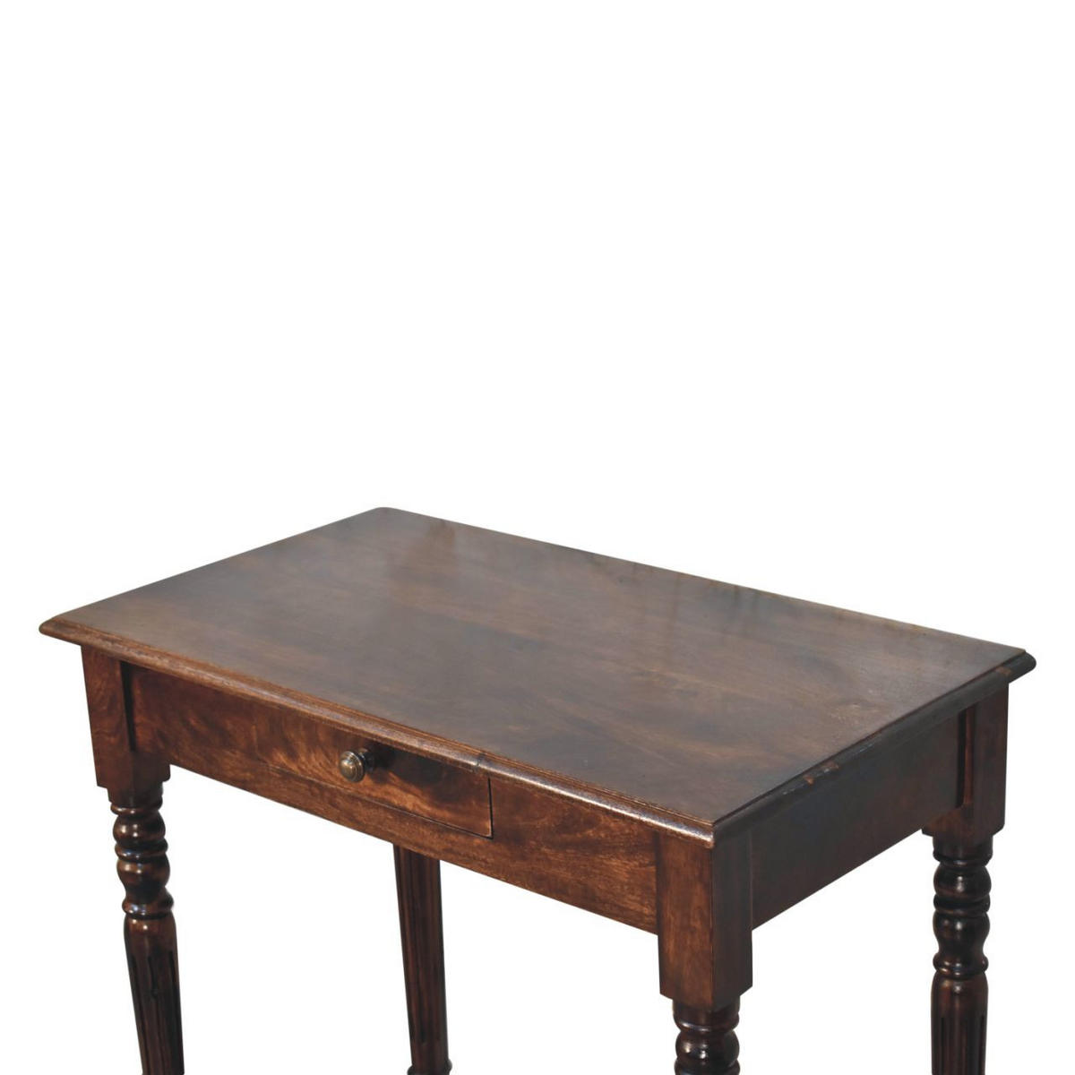 SCHREIBTISCH mit California-Walnuss-Finish, 1 Schublade, 4 nordische Beine. - Dunkelbraun, Holz (80/45/78cm) - Artisan Furniture