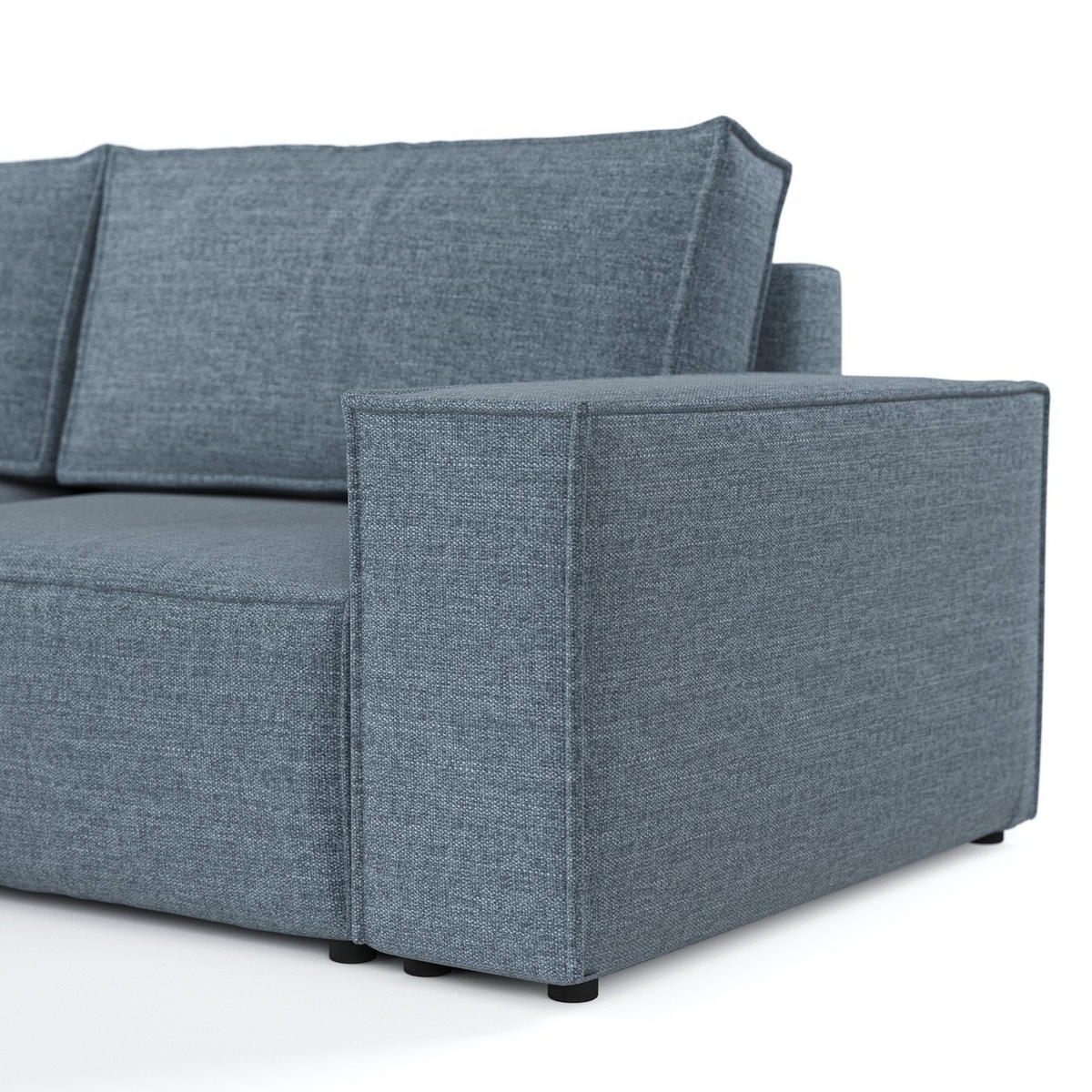 ROHOVÁ SEDAČKA CAVO, textil, Modrošedá - černá/šedohnědá, dřevo/kompozitní dřevo (255/148cm) - AltaBeds