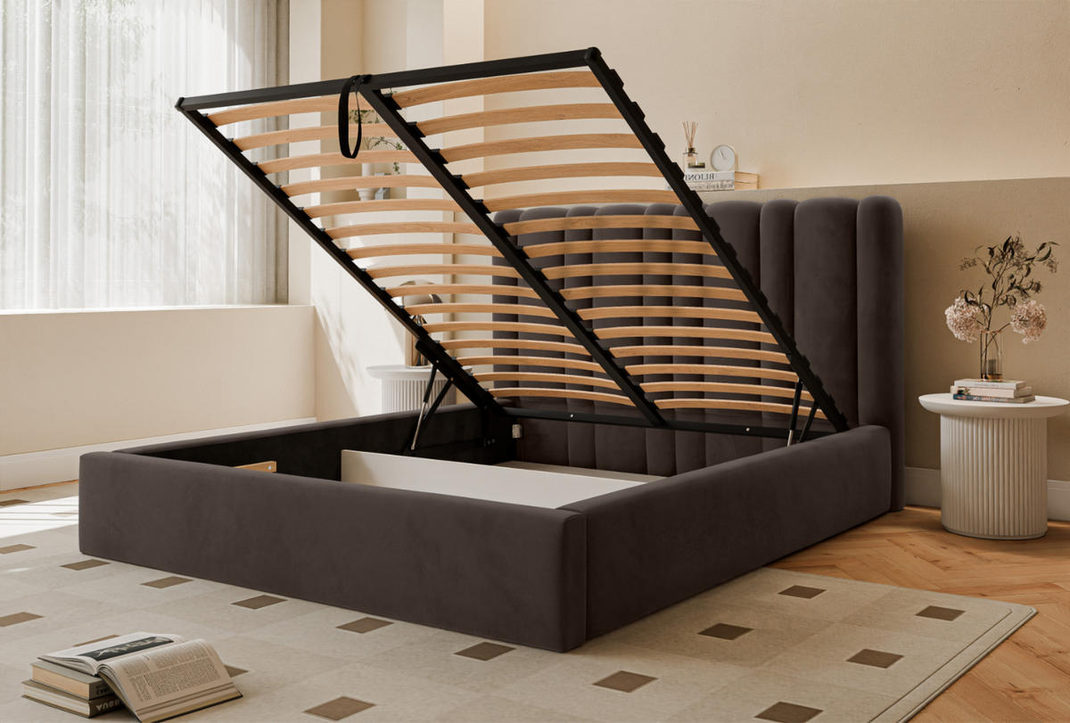 POLSTERBETT Vibo 180x200 cm, Braun - Braun, Textil (180/200cm) - Fedve