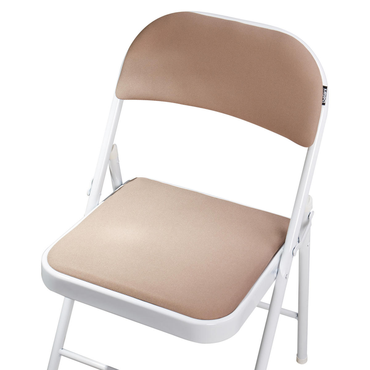 KLAPPSTUHL 4er-Set Metall Beige/Weiß Sparks - Beige, Metall (45/77/47cm) - Beliani