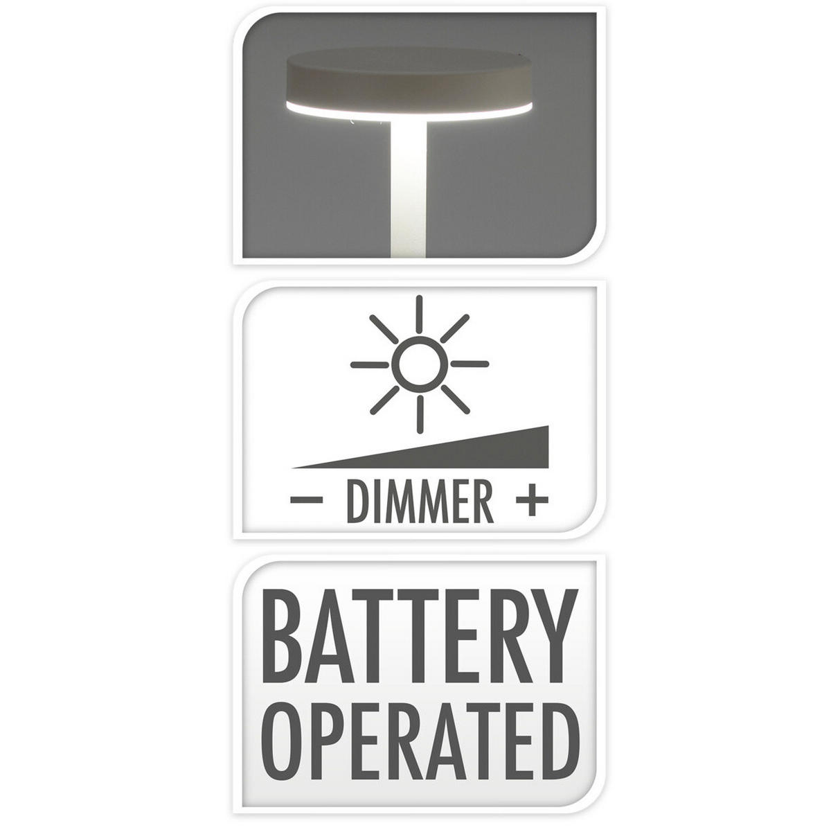 TISCHLEUCHTE Akku Metall 34 cm - Goldfarben, Metall (8/8/34.2cm) - Home Styling Collection