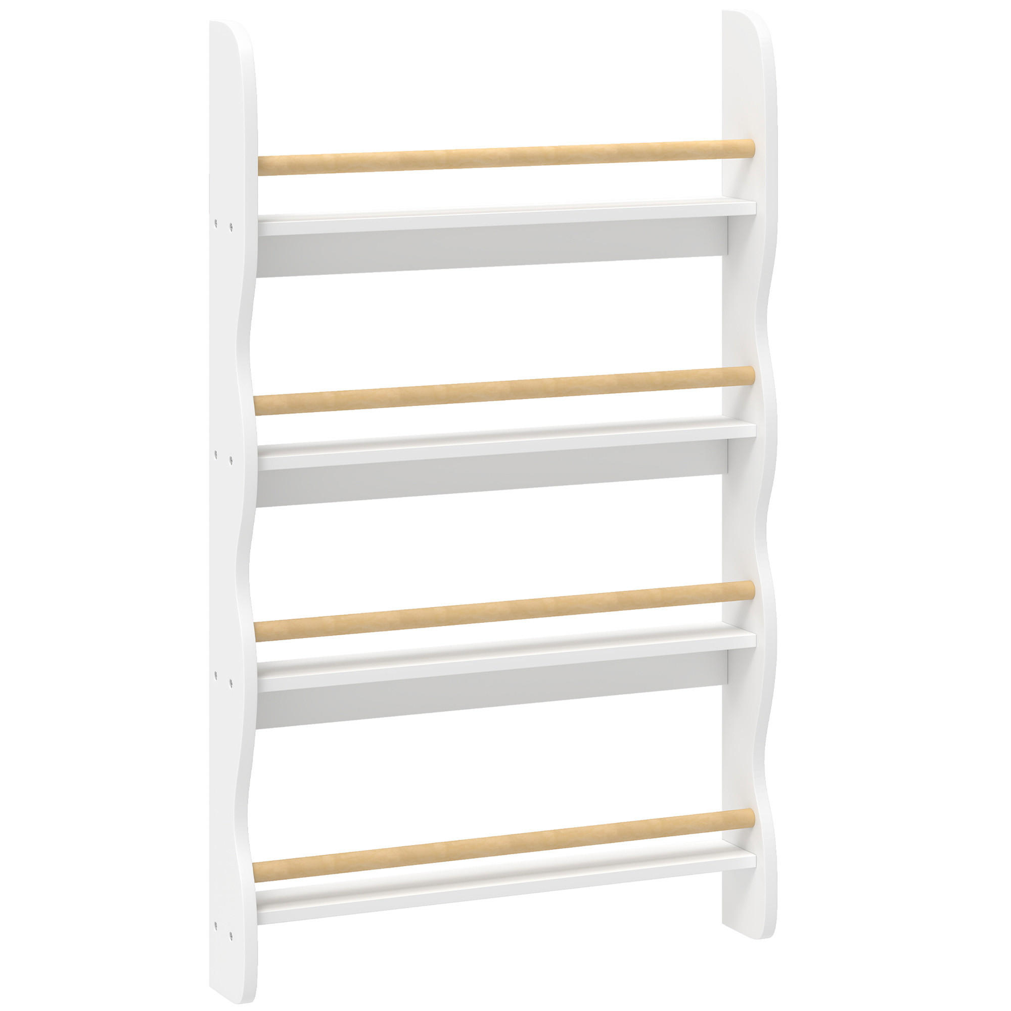 KINDER-BÜCHERREGAL MDF Kiefernholz Weiß - Weiß, Holzwerkstoff (10/98/60cm) - AIYAPLAY