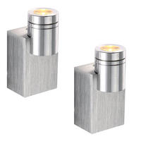 LED WANDLEUCHTE GORDON Aluminium Silber 2er Set - Silberfarben, Metall (8.3/4.5/4cm)