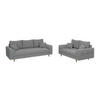 SITZGARNITUR 3+2 Henrik Grau Boucle - Braun/Grau, Holz/Textil (210/81/93cm) - S-Style Möbel