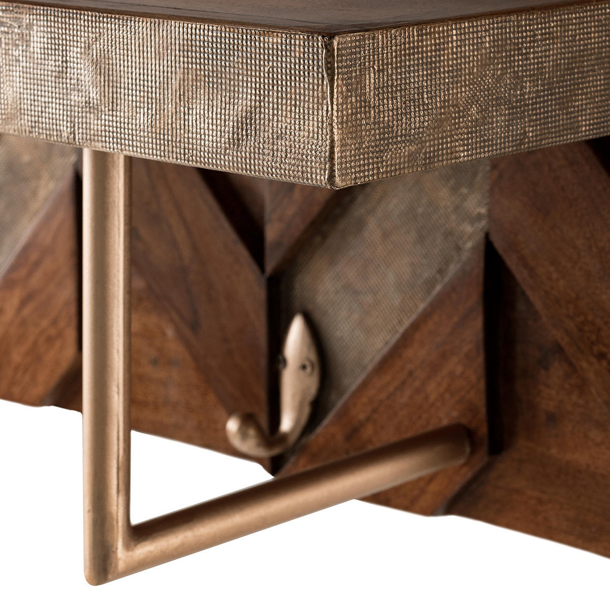 WANDGARDEROBE - Akazie massiv / Metall - Akaziefarben, Metall (81/30/25cm) - home24