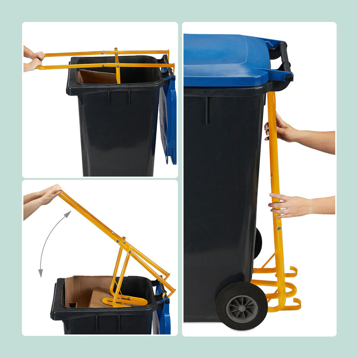 MÜLLPRESSE - Gelb, Metall (33/39/95cm) - Relaxdays