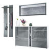 GARDEROBE Orlando Grau Hochglanz - Grau, Holzwerkstoff (215/210/28cm) - Vladon
