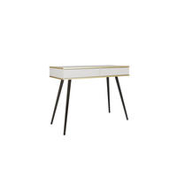 SCHMINKTISCH Weiß - T-102, Hochglanz, Schubladen Push-to-Open 102x50x80 cm Weiß/Schwarz - Schwarz/Weiß, Holzwerkstoff/Kunststoff (50/102/80cm) - DomoHome