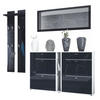GARDEROBE Orlando Schwarz Hochglanz - Schwarz Hochglanz, Holzwerkstoff (215/210/28cm) - Vladon