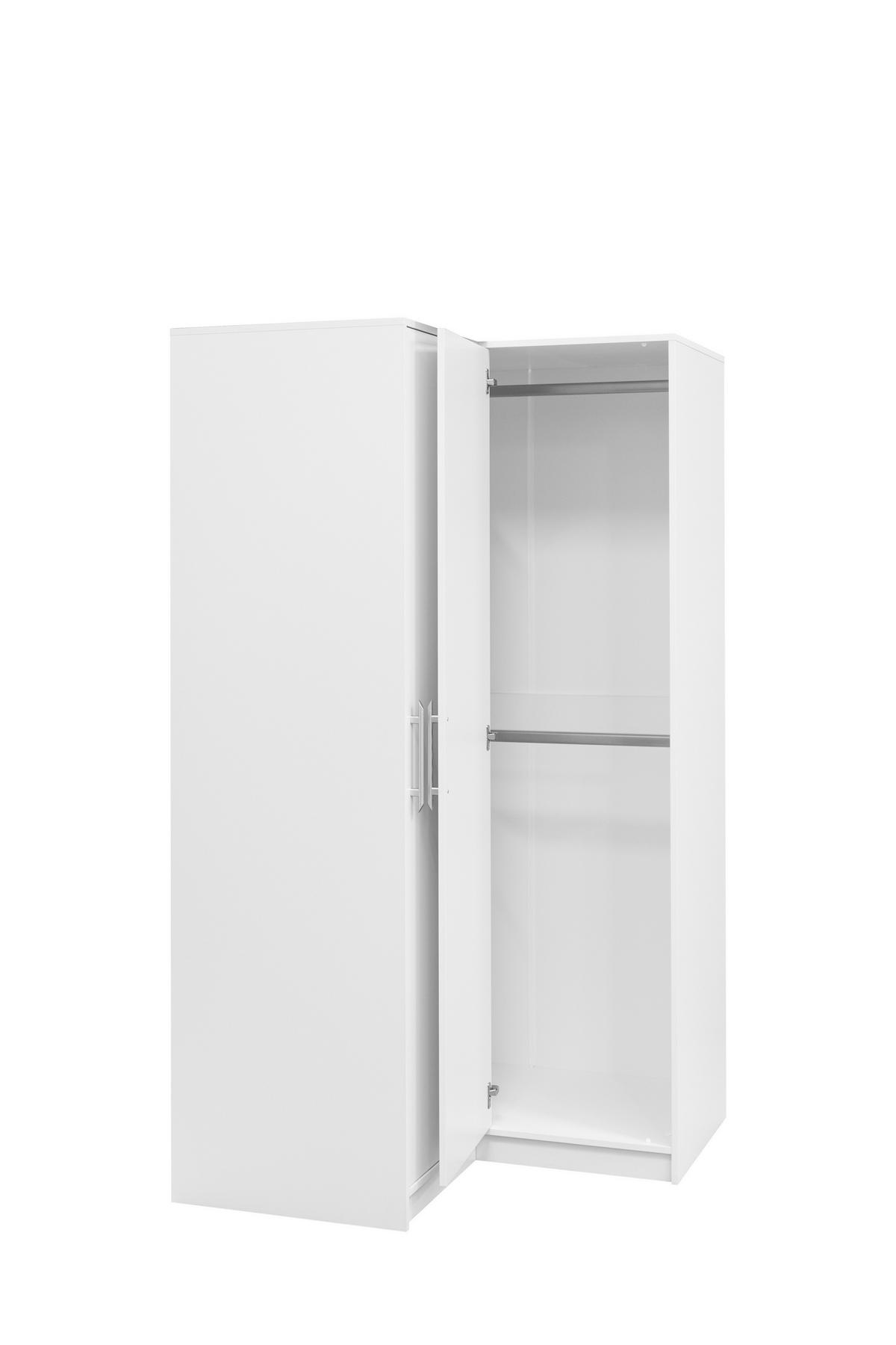 DREHTÜRENSCHRANK ELISE 108,5/200/57,5 cm 2-türig Weiß - Weiß, Holzwerkstoff (108.5/200/57.5cm) - MASSENO