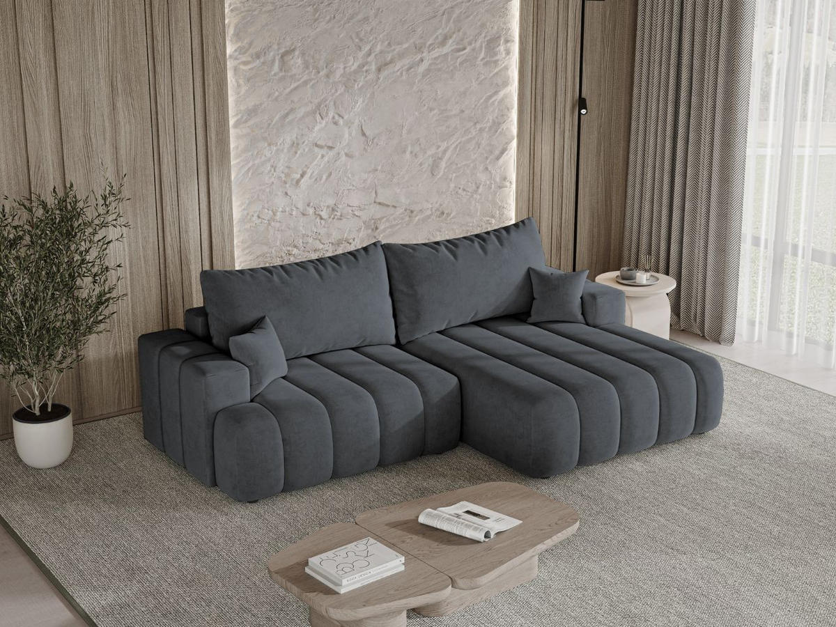 ECKSOFA Caleo Dunkelgrau Rechts - Dunkelgrau, Holz/Textil (270/170cm) - Graingold