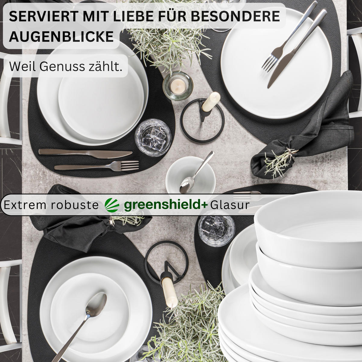 KOMBISERVICE MARLO - 24 teilig aus Porzellan - Weiß, Keramik (50/30/80cm) - Sänger