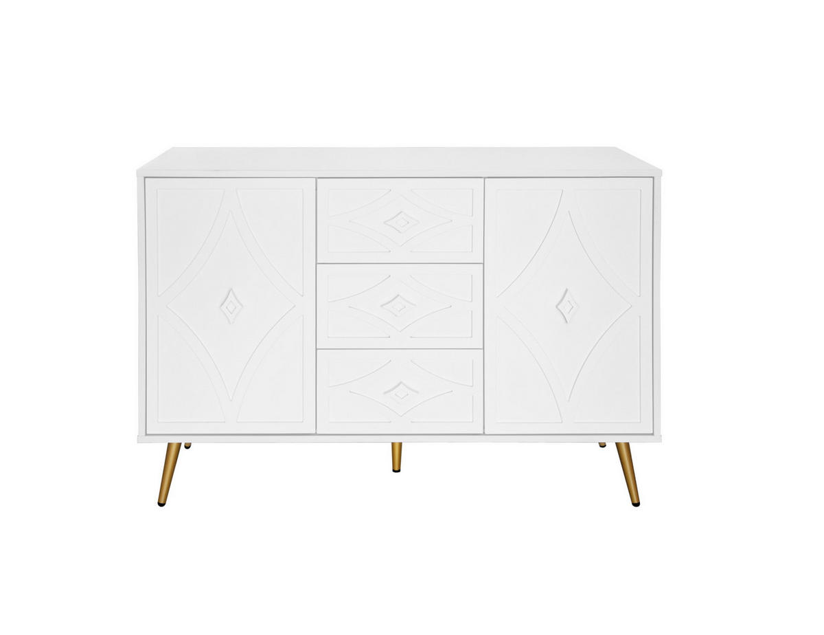 SIDEBOARD 105/40/76 cm aus MDF mit 4 Schubladen, verstellbarem Einlegeboden und Kippschutz, Weiß - Weiß, Holzwerkstoff (105/76/40cm) - Redom