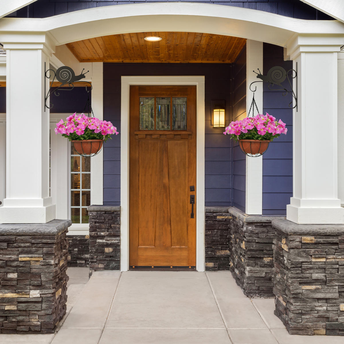 2xBLUMENAMPELHALTERUNG - Schwarz, Metall (30.5/30/2cm) - Relaxdays