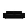 AUSKLAPPBARES-SOFA mit Bettkasten Caro aus Samt schwarz 3 Sitzplätze - Schwarz, Textil (97/93/236cm) - Micadoni
