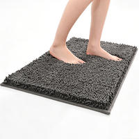DUSCHMATTE – 50 x 80 cm – Dunkelgrau – Chenille-Material - Dunkelgrau, Textil (30/28cm)
