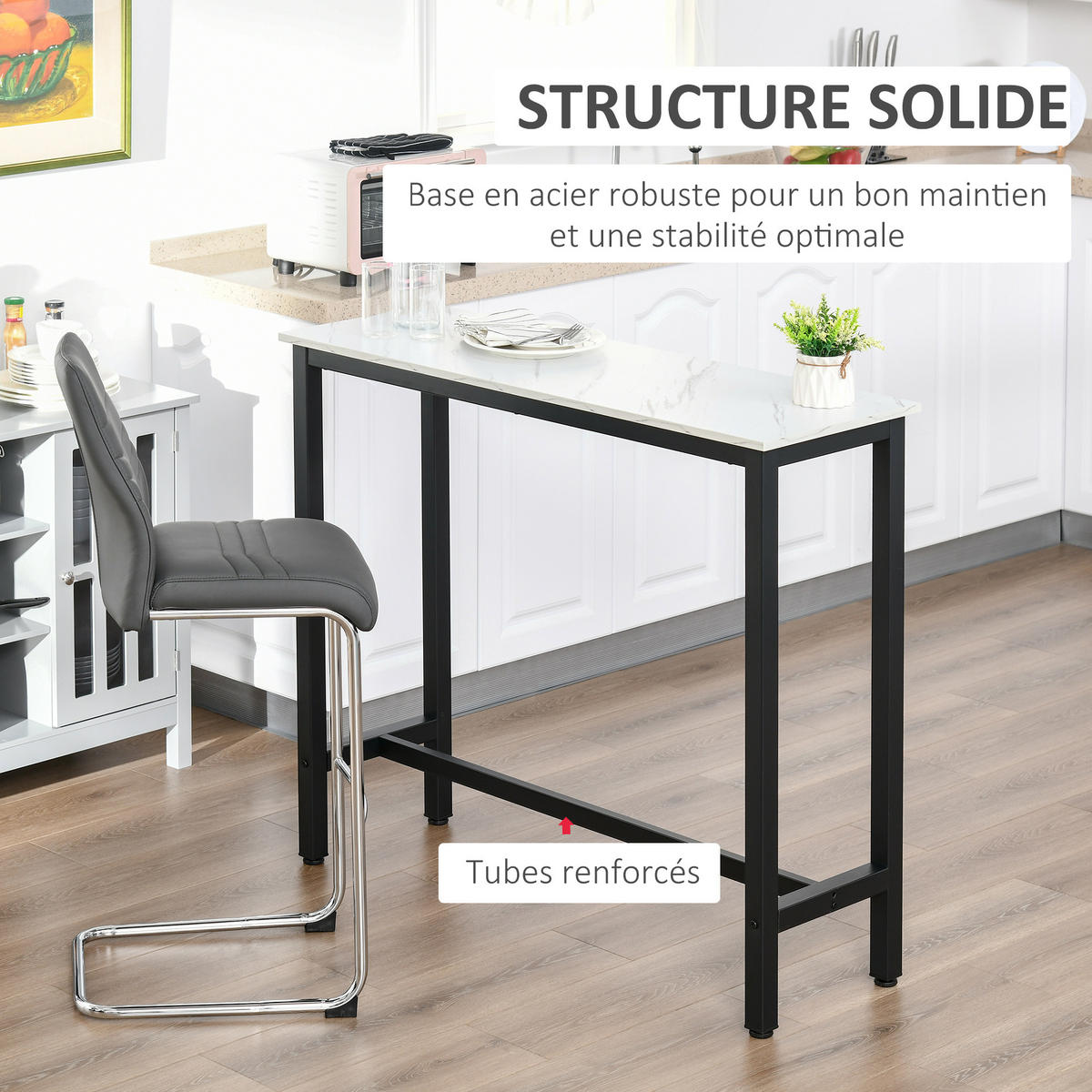 BARTISCH Weißer Marmoreffekt, Schwarz 1 Stück - Weiß, Kunststoff (120/40/100cm) - GiPP