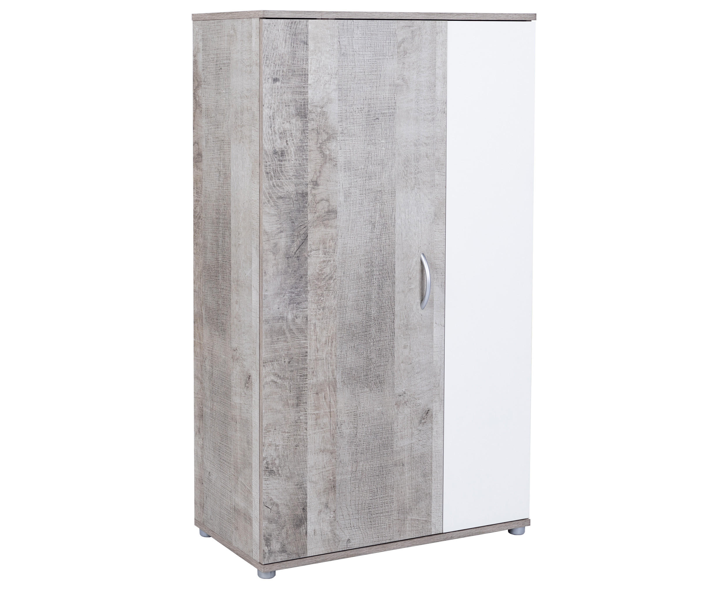 MEHRZWECKSCHRANK 70/121/35 cm Weiß Platinum Oak - Eichefarben/Silberfarben, Holzwerkstoff/Kunststoff (70/121/35cm) - arthur berndt