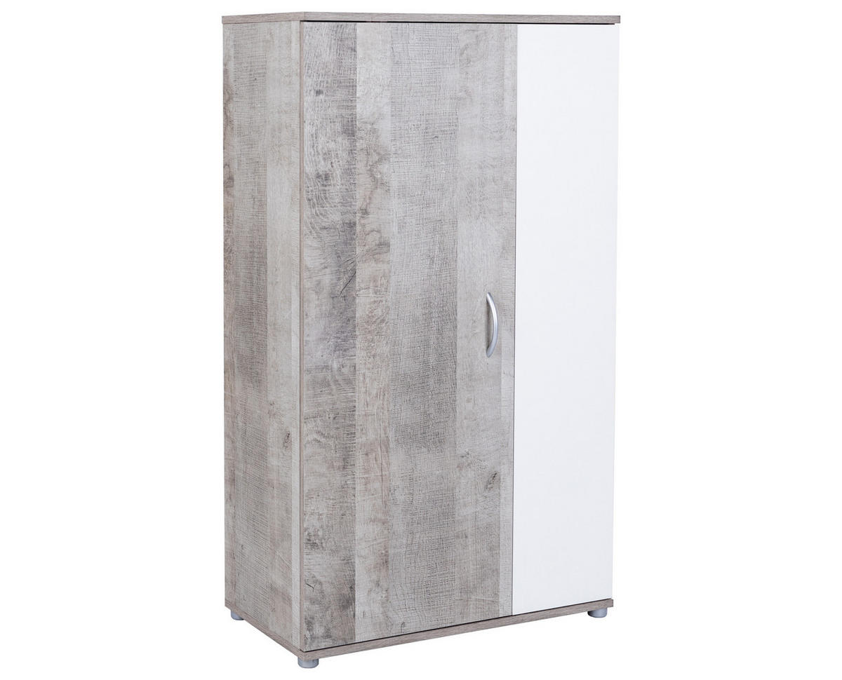 MEHRZWECKSCHRANK 70/121/35 cm Weiß Platinum Oak - Eichefarben/Silberfarben, Holzwerkstoff/Kunststoff (70/121/35cm) - arthur berndt