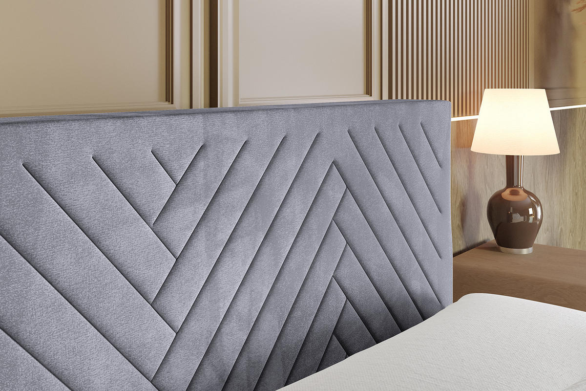 BOXBETT mit Matratze H3 und Lattenrost - VEXA - 120x200 - Dunkelgrau Casablanca - Dunkelgrau, Holzwerkstoff/Kunststoff (120/200cm) - ALTDECOR