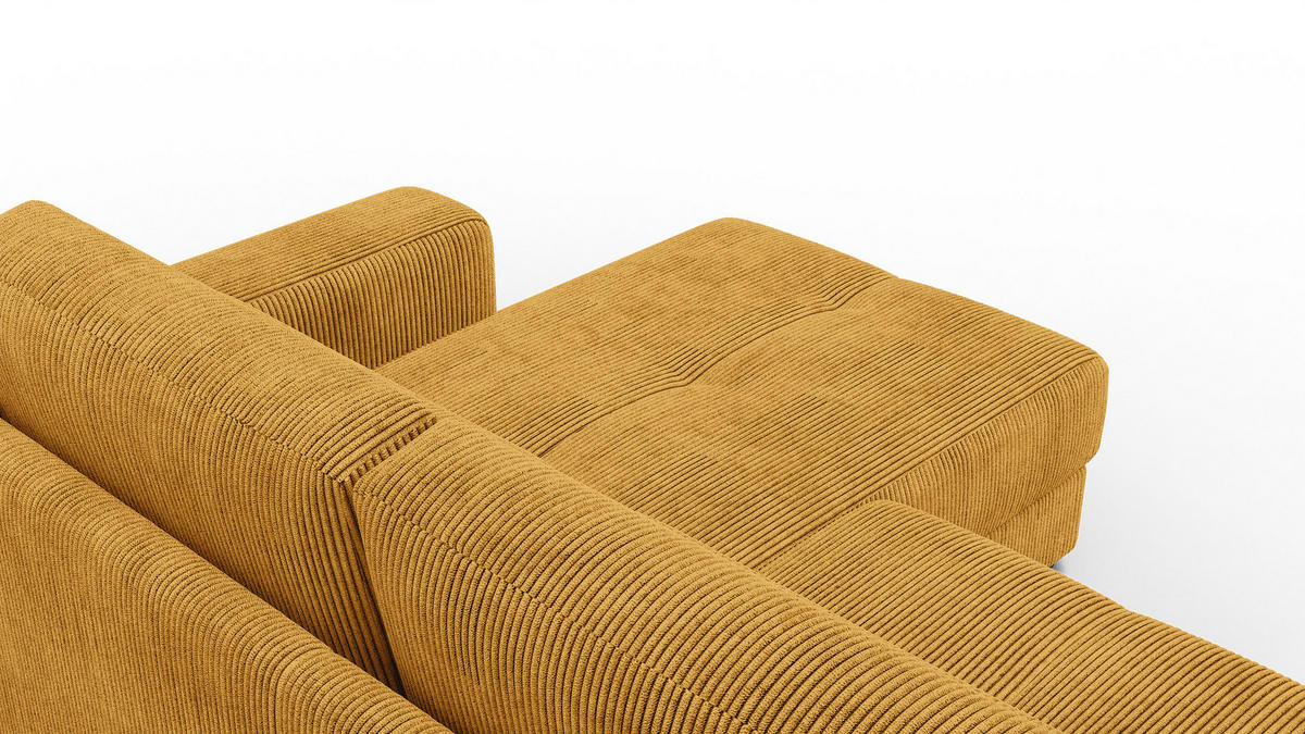 ECKSOFA OLI 4-Sitzer rechts, safran - Gelb, Holz/Textil (295/172cm) - Courtois Laville