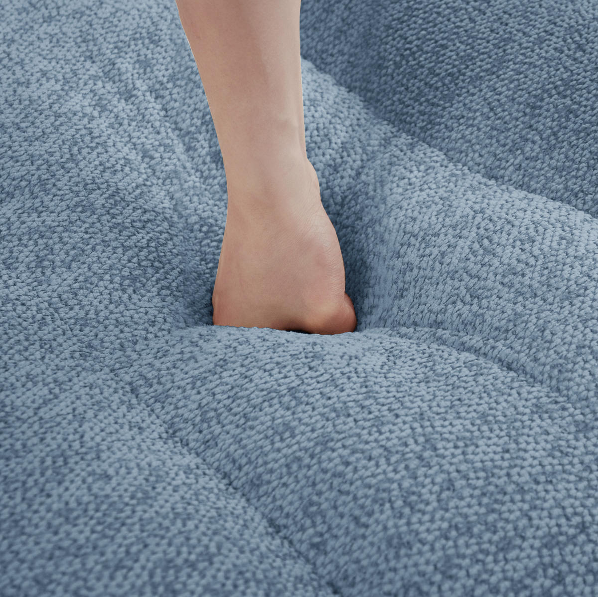 ECKSOFA 288/165/79 cm blau aus granuliertem Fleece modular und rahmenlos - Blau, Textil (165/288cm) - OKWISH