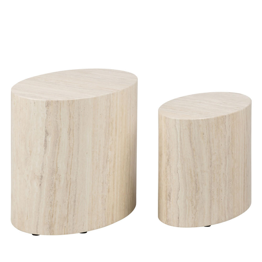 BEISTELLTISCH - Papier - Beige - Einzelstück - Beige, Holzwerkstoff (33/48/40cm) - Drawer