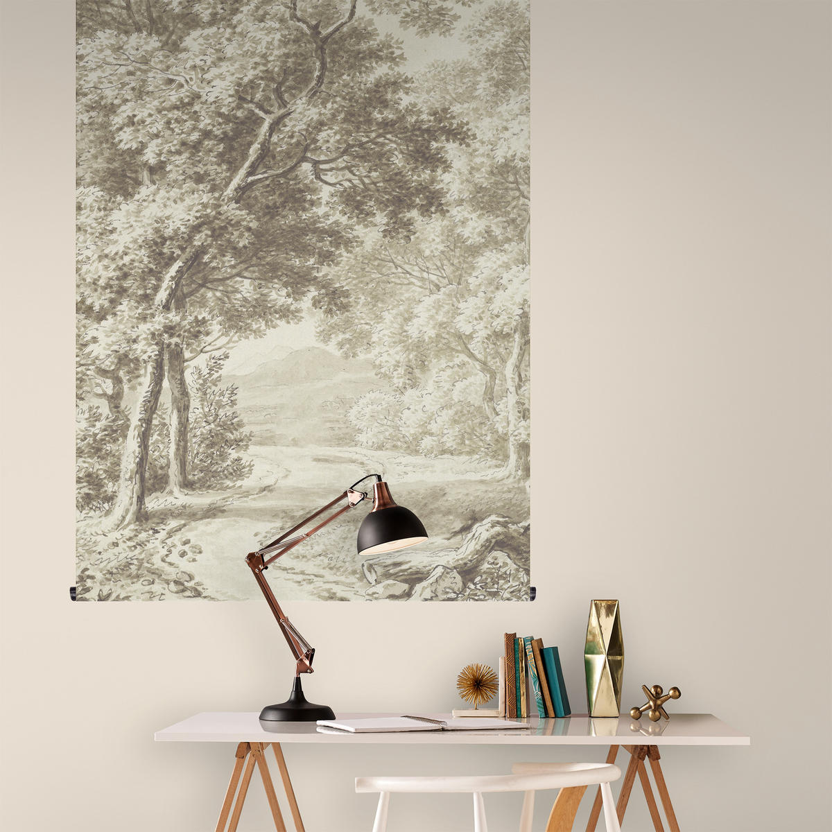 WANDTEPPICH Waldweg 150x100cm - Grau/Grün, Textil (100/1cm) - Art for the Home