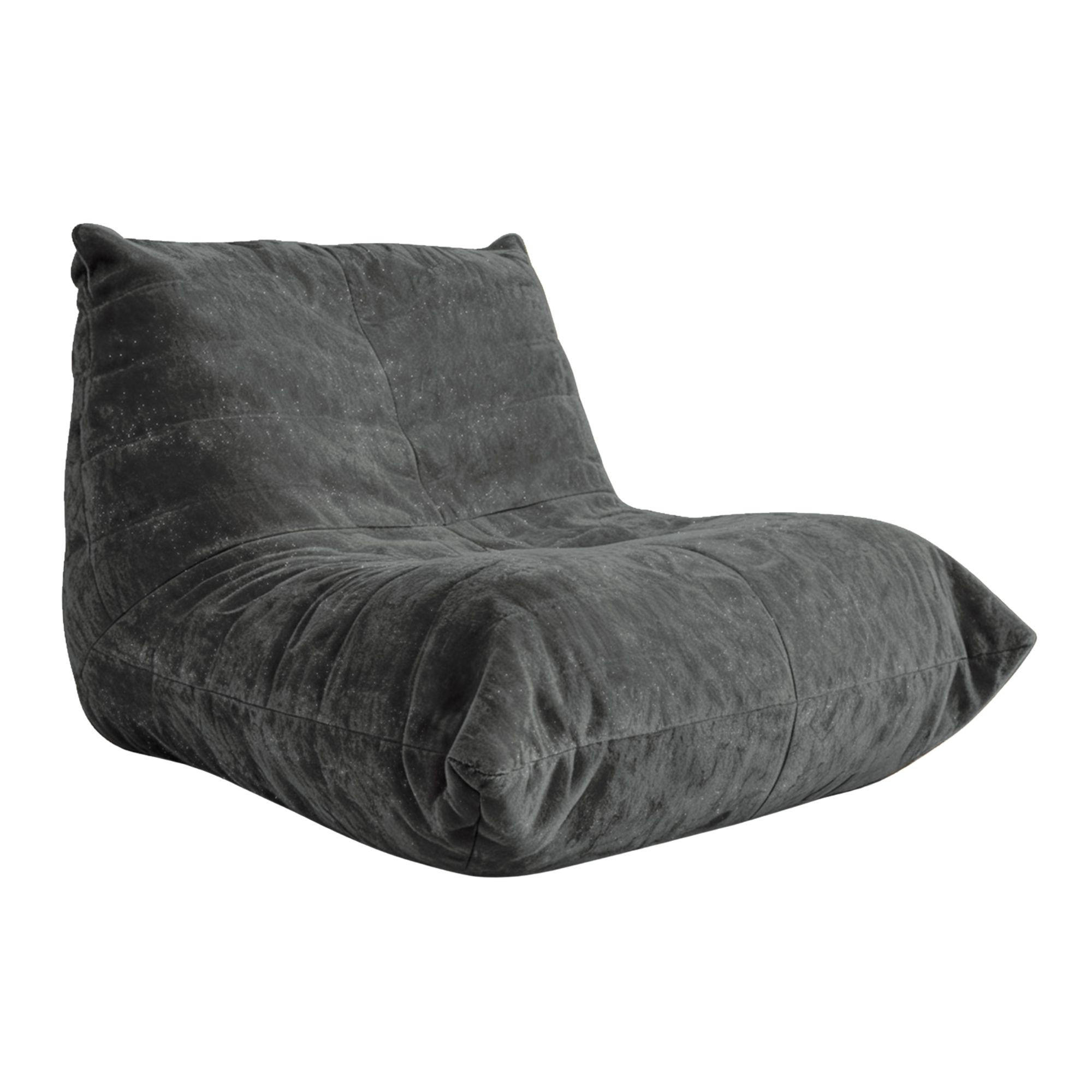 SITZSACK aus glänzendem Chenille mit Ergonomie - Grau, Textil (90/80/100cm) - Urban Meuble