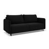 3-SITZER SOFA mit Schlaffunktion Samt Stoff Schwarz - Schwarz, Holz/Textil (226/90/92cm) - Makamii