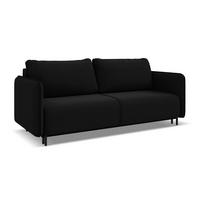 3-SITZER SOFA mit Schlaffunktion Samt Stoff Schwarz - Schwarz, Holz/Textil (226/90/92cm) - Makamii