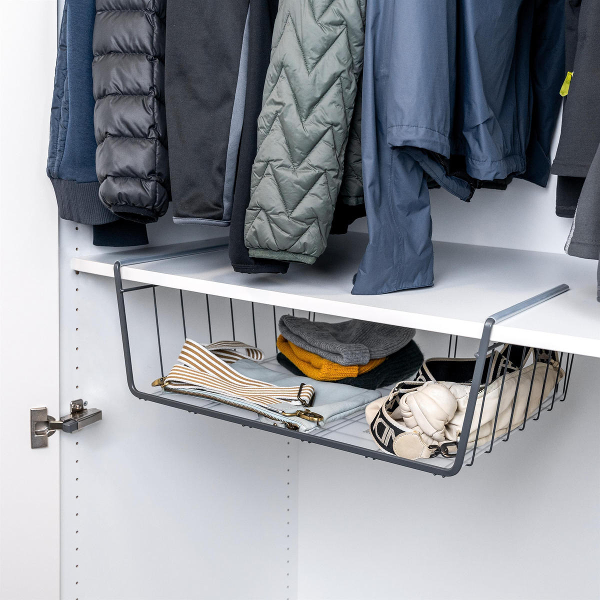 MAXI-SCHRANKKORB, grau - Grau, Metall (61/20/45.5cm) - eluno