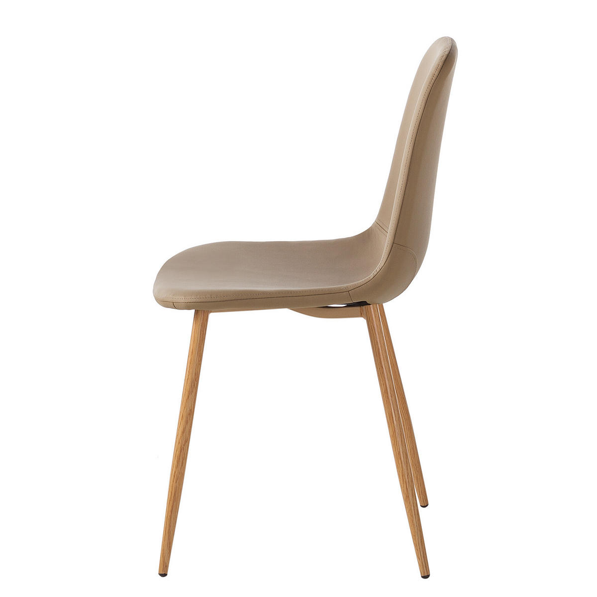 POLSTERSTUHL - Metall / Kunstleder - Taupe, Kunststoff/Metall (44/87/52cm) - home24
