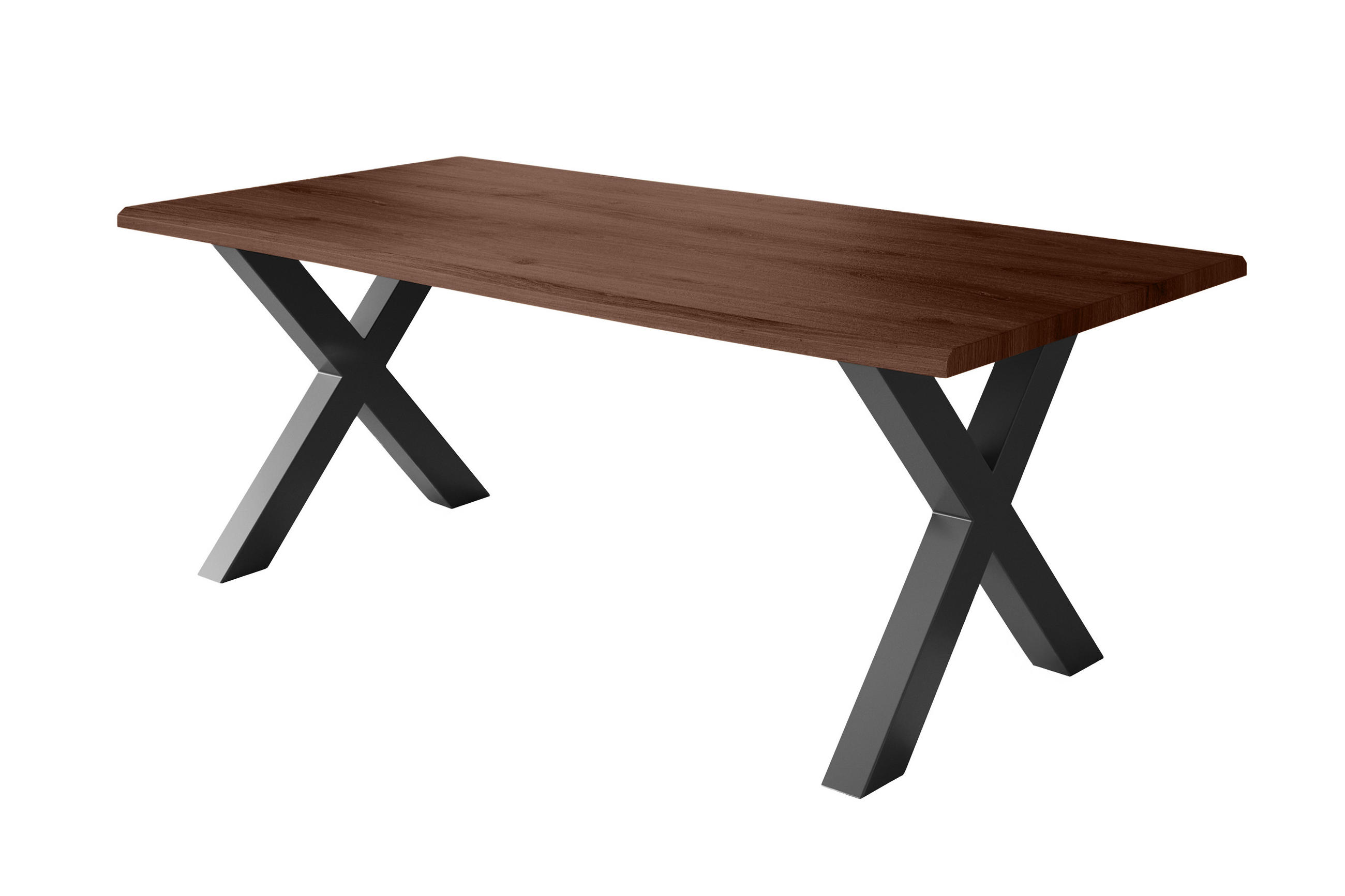 ESSTISCH JULIUS X - Nussbaumfarben/Schwarz, Holz (100/220/77cm) - SAM