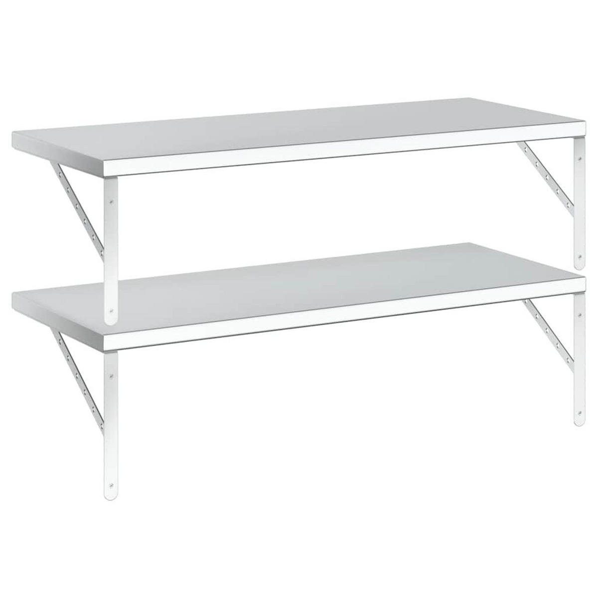 WANDREGALE 2Er Set 100/40 Cm Silbern Edelstahl - Silberfarben, Metall (40/28/100cm) - vidaXL