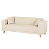 3-SITZER SOFA - Webstoff - Creme, Textil (217/76/80cm) - home24