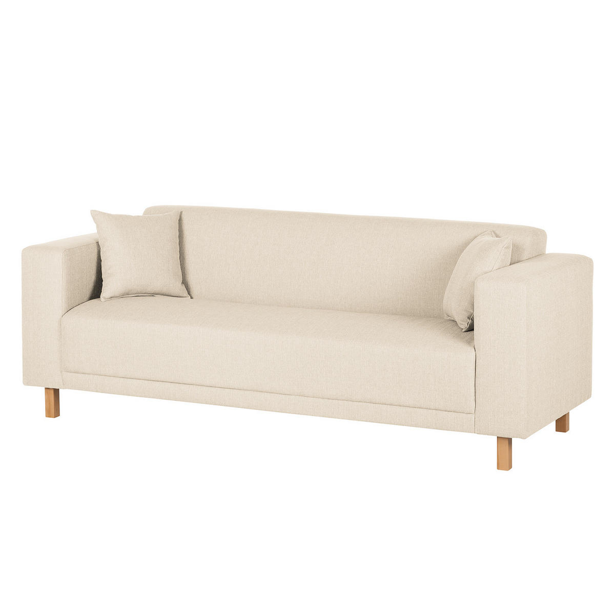 3-SITZER SOFA - Webstoff - Creme, Textil (217/76/80cm) - home24