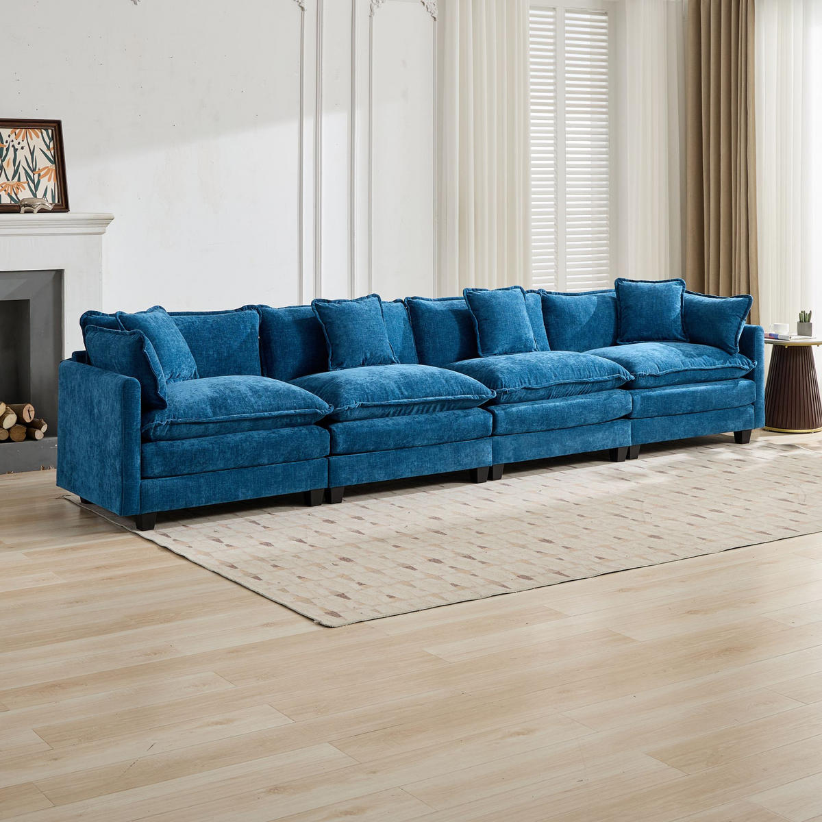 4-SITZER-SOFA DE-33976 modular Blau - Blau, Holzwerkstoff (380/84/75cm) - ComfortXL