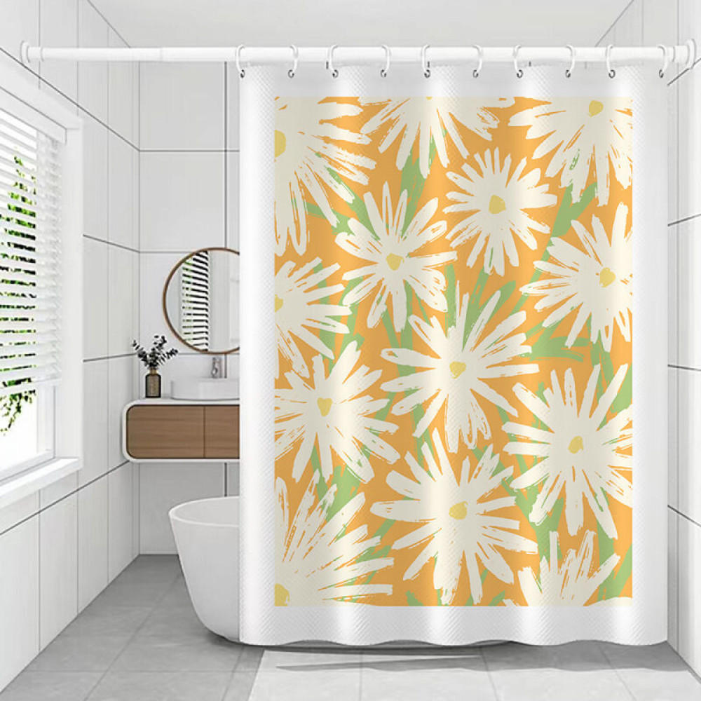 DUSCHVORHANG Polyester schnelltrocknend wasserdicht mit Haken - Gelb, Textil (180/200cm) - MCBOSON