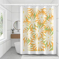 DUSCHVORHANG Polyester schnelltrocknend wasserdicht mit Haken - Gelb, Textil (180/200cm) - MCBOSON