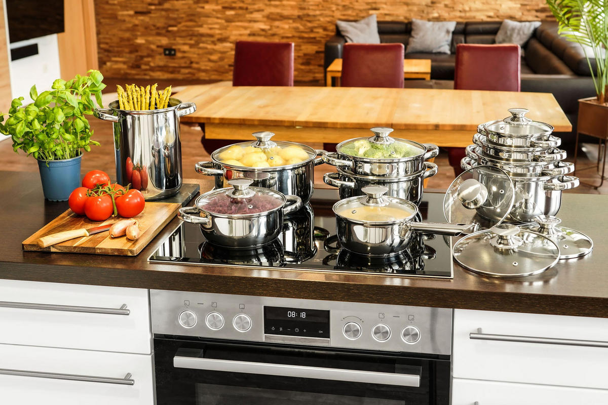 KOPF TOPFSET Janina, Edelstahl, Induktion, 19-teilig - Silberfarben, Metall - KOPF