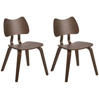 ESSZIMMERSTUHL 2er-Set Holz Dunkelbraun Diana - Dunkelbraun, Holz (53/81/56cm) - Beliani