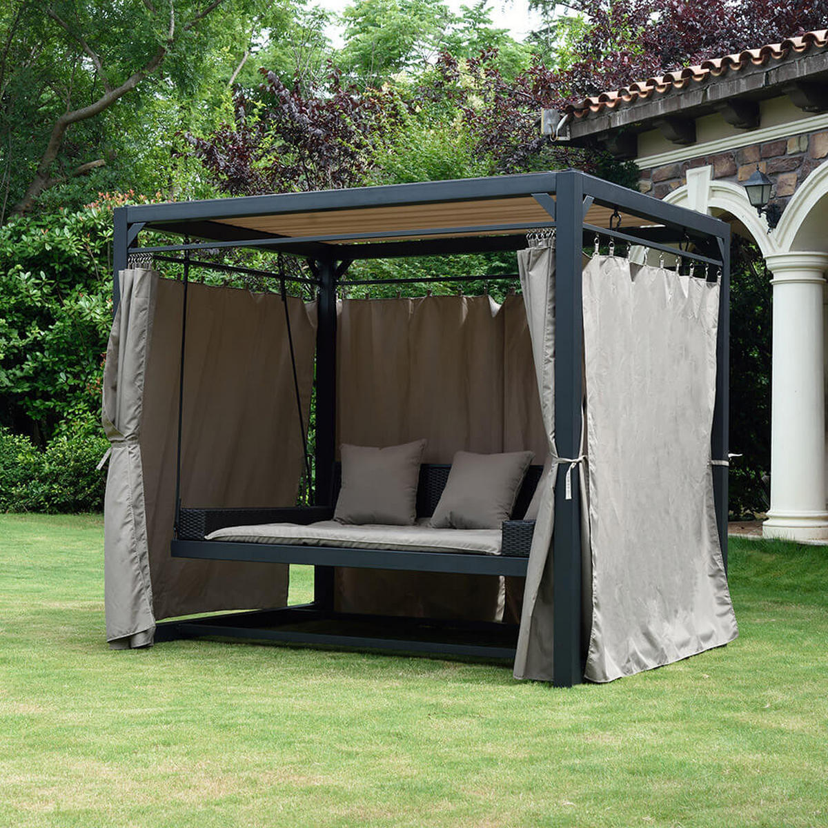 PAVILLON PROVENCE - Ohne Regenabdeckung - Anthrazit, Metall (180/210/236cm) - Home Deluxe