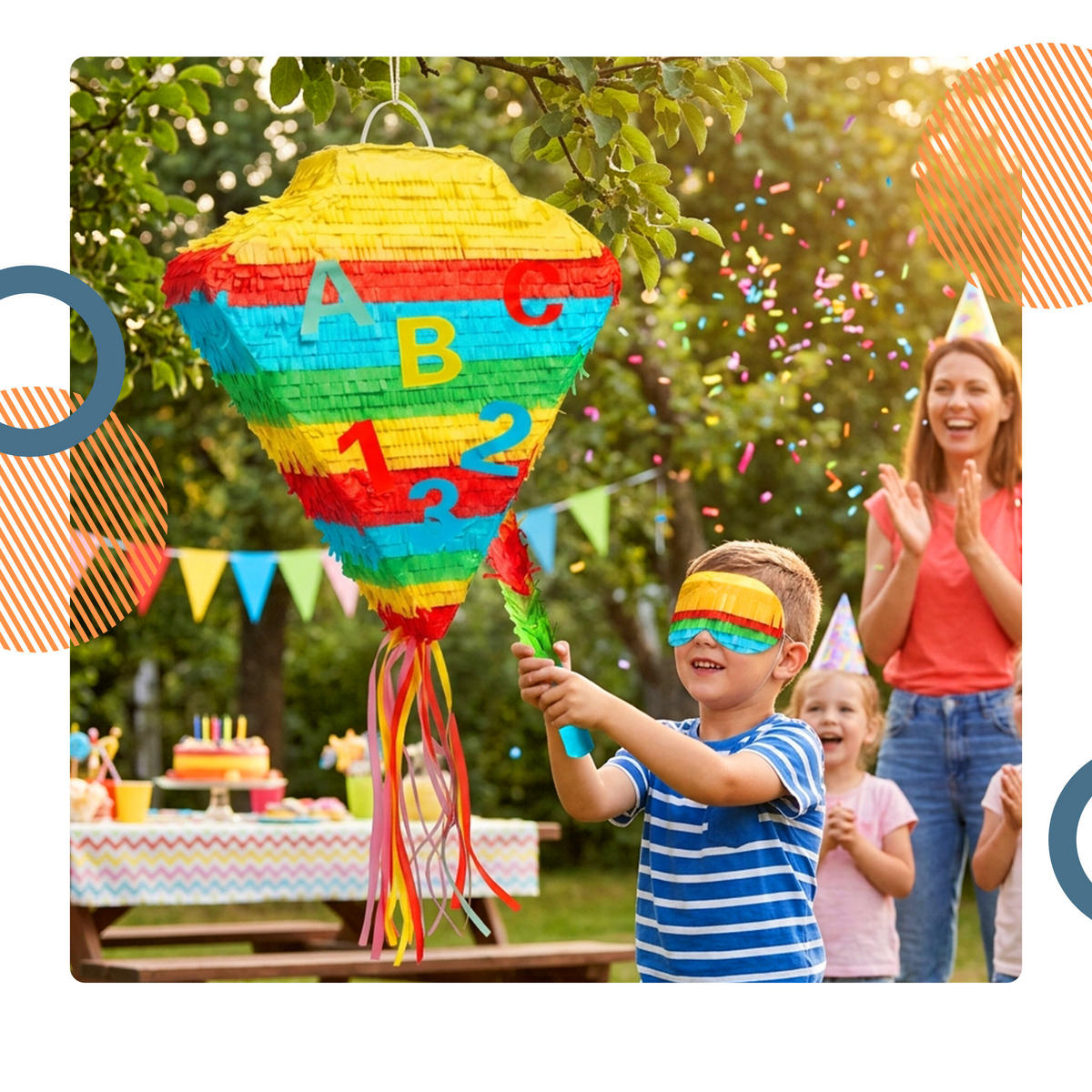 PINATA - Multicolor, Papier/Wellpappe (36/48/7.5cm) - Relaxdays