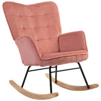 SCHAUKELSTUHL DE-07529 Relaxsessel mit 40° Schaukelwinkel Rosa - Pink, Holz/Metall (98/101/71cm) - ComfortXL